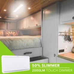 LED RV LED Ceiling Interior Light Fixture 2000 Lumen With Touch Dimmer Switch 12V 21 X 8" Natural White 4000-4500K With White Trim -RV accessories leisure led led rv led ceiling interior light fixture 2000 lumen with touch dimmer switch 12v 21 x 8 natural white 4000 4500k with white trim 68786.1663109983