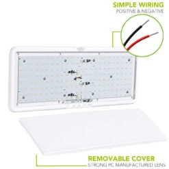 LED RV LED Ceiling Interior Light Fixture 2000 Lumen With Touch Dimmer Switch 12V 21 X 8" Natural White 4000-4500K With White Trim -RV accessories leisure led led rv led ceiling interior light fixture 2000 lumen with touch dimmer switch 12v 21 x 8 natural white 4000 4500k with white trim 84209.1663109999