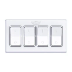Leisure LED Modern Quadruple SPST On-Off Switch With Bezel, 12-Volt, For RV, Trailer, Camper, With Label Sticker -RV accessories leisure led modern quadruple spst on off switch with bezel 12 volt for rv trailer camper with label sticker 66353.1686117482