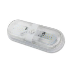 Leisure LED RV LED Ceiling Double Dome Interior Light Fixture Oval With ON/Off Switch Natural White 4000-4500K 48-2835SMD