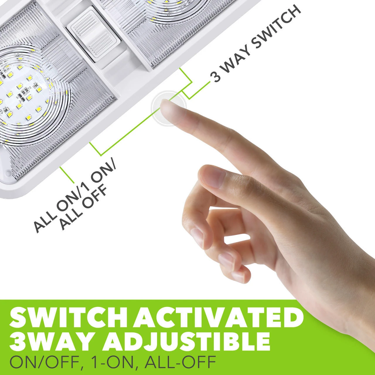 Leisure LED RV LED Ceiling Double Dome Interior Light Fixture with ON/Off Switch Cool White 6000-6500K 48-2835SMD Leisure LED RV LED Ceiling Double Dome Interior Light Fixture With ON/Off Switch Cool White 6000-6500K 48-2835SMD -RV accessories leisure led rv led ceiling double dome interior light fixture with onoff switch cool white 6000 6500k 48 2835smd 13944.1672450856