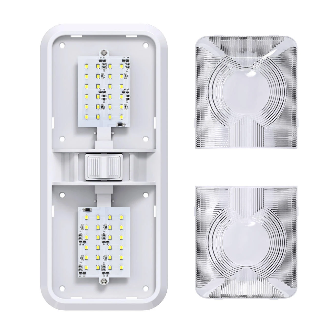 Leisure LED RV LED Ceiling Double Dome Interior Light Fixture with ON/Off Switch Cool White 6000-6500K 48-2835SMD Leisure LED RV LED Ceiling Double Dome Interior Light Fixture With ON/Off Switch Cool White 6000-6500K 48-2835SMD -RV accessories leisure led rv led ceiling double dome interior light fixture with onoff switch cool white 6000 6500k 48 2835smd 50826.1672450863