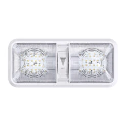 RV LED Ceiling Double Dome Light Fixture With Dimmer Switch Interior Lighting For Car/RV/Trailer/Camper/Boat DC 12V 550 Lumens Natural White 4000-4500K -RV accessories leisure led rv led ceiling double dome light fixture with dimmer switch interior lighting for carrvtrailercamperboat dc 12v 550 lumens natural white 4000 4500k 37429.1671586015