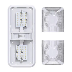RV LED Ceiling Double Dome Light Fixture With Dimmer Switch Interior Lighting For Car/RV/Trailer/Camper/Boat DC 12V 550 Lumens Natural White 4000-4500K -RV accessories leisure led rv led ceiling double dome light fixture with dimmer switch interior lighting for carrvtrailercamperboat dc 12v 550 lumens natural white 4000 4500k 89724.1671586013