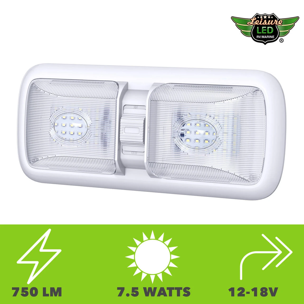 Leisure LED RV LED Ceiling Double Dome Light Fixture with ON/OFF Switch Interior Lighting for Car/RV/Trailer/Camper/Boat DC 12V 750LM Natural White 4000-4500K Leisure LED RV LED Ceiling Double Dome Light Fixture With ON/OFF Switch Interior Lighting For Car/RV/Trailer/Camper/Boat DC 12V 750LM Natural White 4000-4500K -RV accessories leisure led rv led ceiling double dome light fixture with onoff switch interior lighting for carrvtrailercamperboat dc 12v 750lm natural white 4000 4500k 05343.1687328581