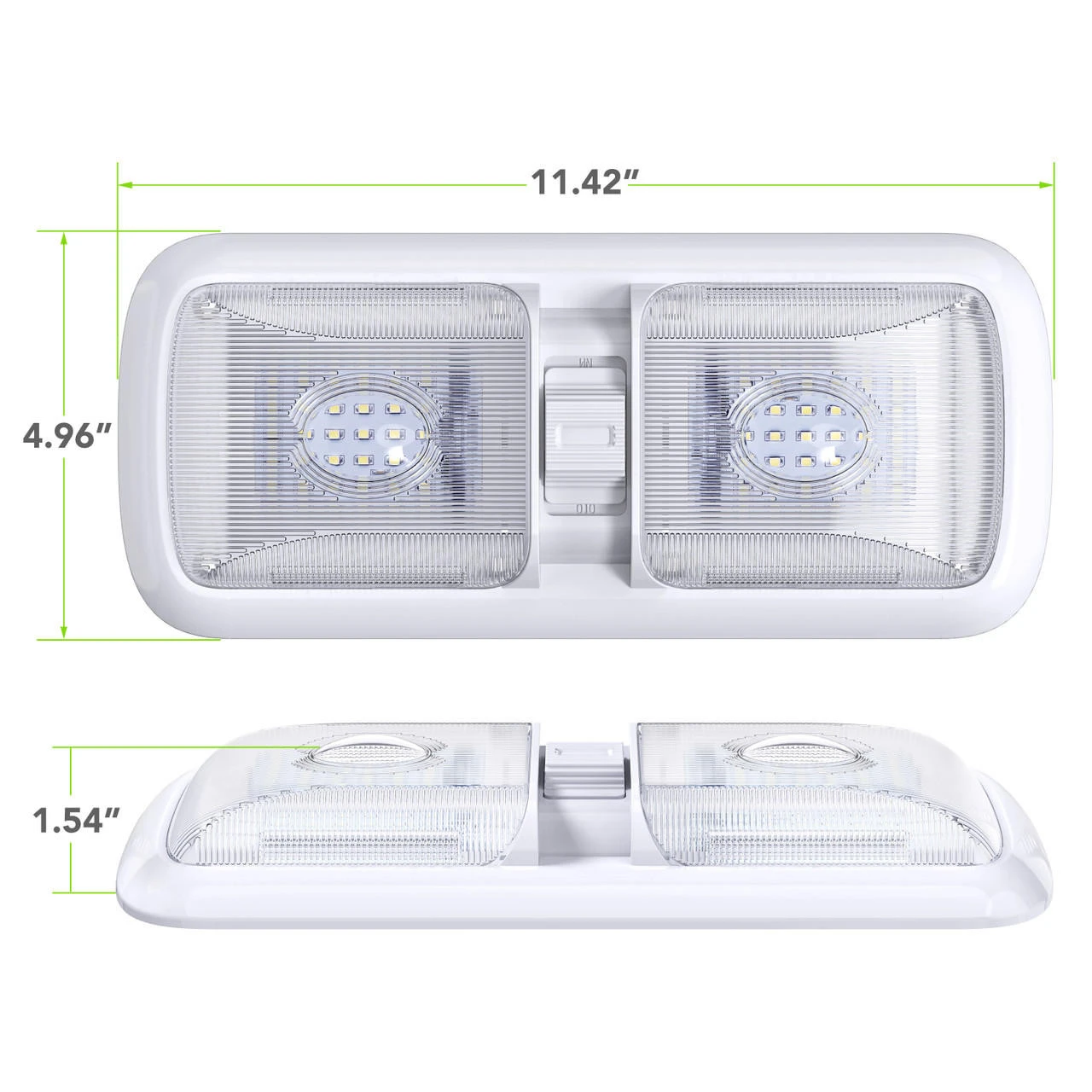 Leisure LED RV LED Ceiling Double Dome Light Fixture with ON/OFF Switch Interior Lighting for Car/RV/Trailer/Camper/Boat DC 12V 750LM Natural White 4000-4500K Leisure LED RV LED Ceiling Double Dome Light Fixture With ON/OFF Switch Interior Lighting For Car/RV/Trailer/Camper/Boat DC 12V 750LM Natural White 4000-4500K -RV accessories leisure led rv led ceiling double dome light fixture with onoff switch interior lighting for carrvtrailercamperboat dc 12v 750lm natural white 4000 4500k 05702.1687328583