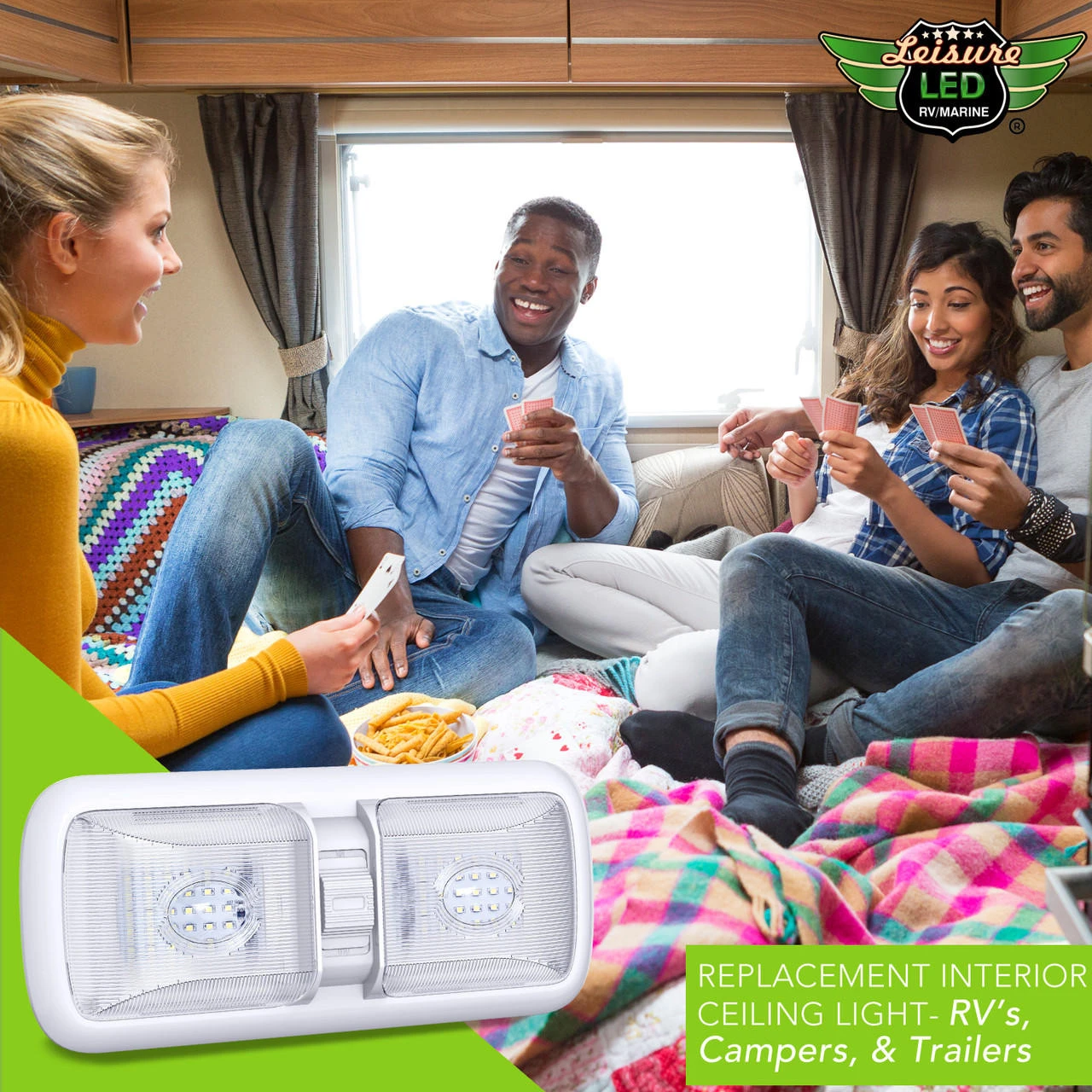 Leisure LED RV LED Ceiling Double Dome Light Fixture with ON/OFF Switch Interior Lighting for Car/RV/Trailer/Camper/Boat DC 12V 750LM Natural White 4000-4500K Leisure LED RV LED Ceiling Double Dome Light Fixture With ON/OFF Switch Interior Lighting For Car/RV/Trailer/Camper/Boat DC 12V 750LM Natural White 4000-4500K -RV accessories leisure led rv led ceiling double dome light fixture with onoff switch interior lighting for carrvtrailercamperboat dc 12v 750lm natural white 4000 4500k 55110.1687328582