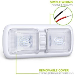 Leisure LED RV LED Ceiling Double Dome Light Fixture With ON/OFF Switch Interior Lighting For Car/RV/Trailer/Camper/Boat DC 12V 750LM Natural White 4000-4500K 4 Leisure LED RV LED Ceiling Double Dome Light Fixture With ON/OFF Switch Interior Lighting For Car/RV/Trailer/Camper/Boat DC 12V 750LM Natural White 4000-4500K -RV accessories leisure led rv led ceiling double dome light fixture with onoff switch interior lighting for carrvtrailercamperboat dc 12v 750lm natural white 4000 4500k 88110.1687328573